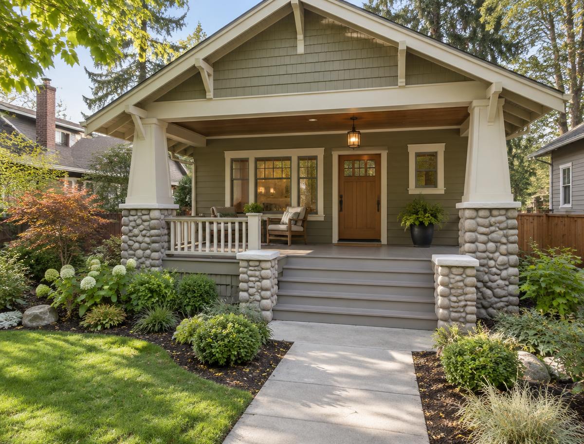 Front porch of a Craftsman house